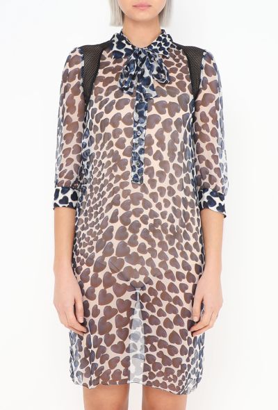 Prada S/S 2000 Heart Print Lavallière Tunic - 1 Prada S/S 2000 Heart Print Lavallière Tunic - 1