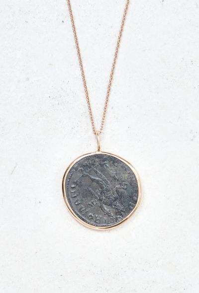                             18k Rose Gold Roman Galerius Coin Necklace - 2