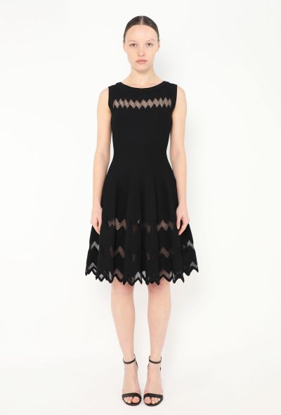 Alaïa Chevron Lace Skater Dress - 1 Alaïa Chevron Lace Skater Dress - 1