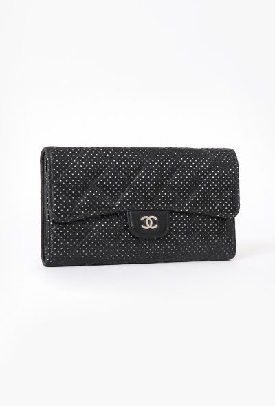 Chanel Black Perforated Flap Wallet - 2