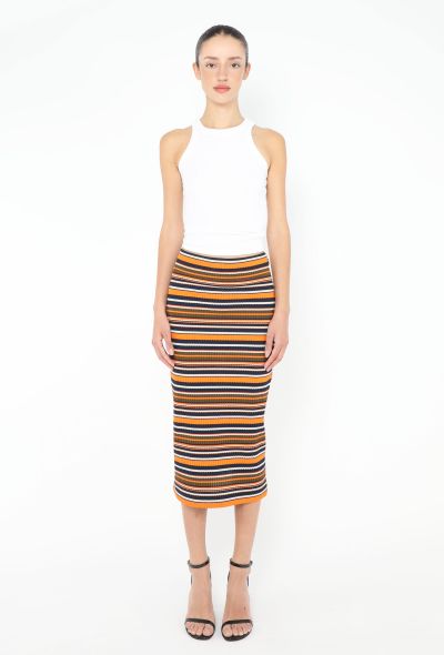 Prada Striped Ribbed Logo Skirt - 1 Prada Striped Ribbed Logo Skirt - 1