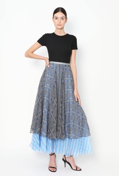 Louis Vuitton S/S 2024 Layered Plaid Chiffon Skirt - 1 Louis Vuitton S/S 2024 Layered Plaid Chiffon Skirt - 1