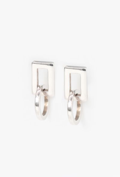 Gucci Square Round Silver 925 Earrings - 2