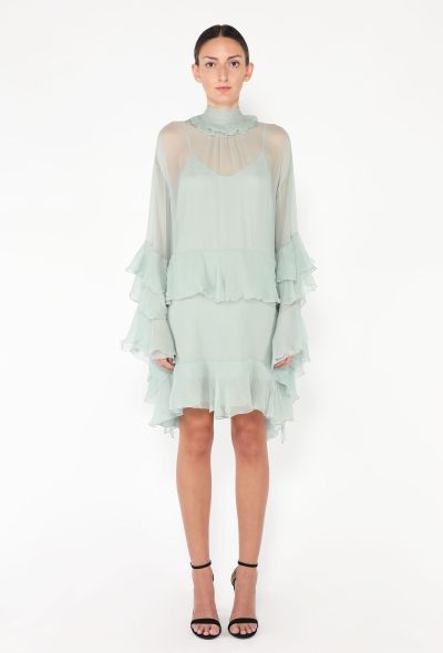 Chloé F/W 2024 Ruffled Chiffon Dress - 1