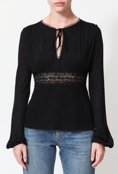                                         Early 2000s Lace Trim Top-2