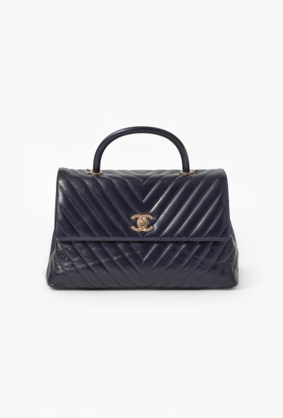 Chanel Coco Handle Chevron Flap Bag - 1