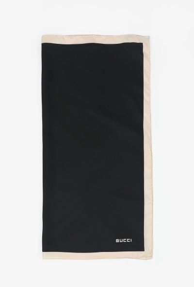 Gucci Bicolor Silk Logo Scarf, 1990s - 1