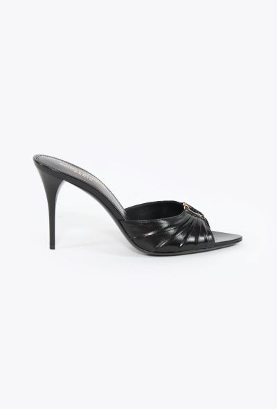Saint Laurent 2025 Babylone Ruched Leather Mules - 1