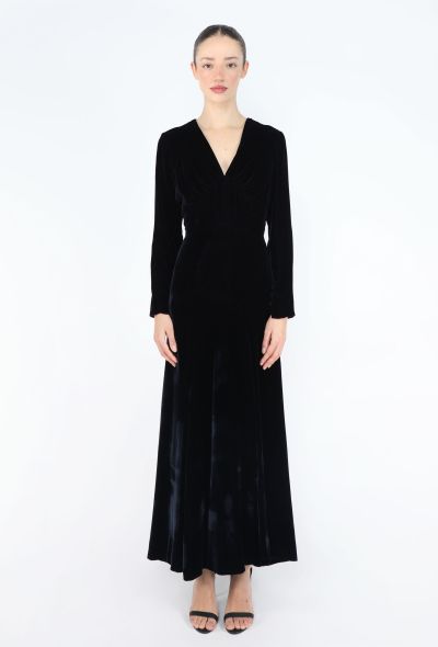 Rochas '90s Midnight Velvet Gown - 1