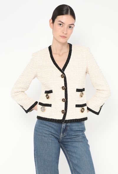 Gucci 2018 Tweed Emblem Jacket - 1