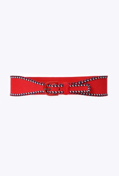 Saint Laurent Braided Trim  Canvas Belt, 1977 - 1