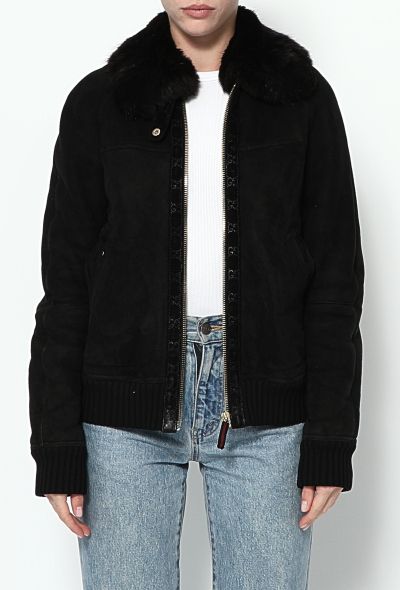 Gucci Shearling Suede Bomber Jacket - 1