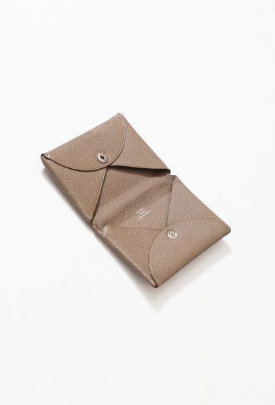 Hermès Taupe 'Calvi' Leather Card Holder - 2