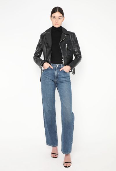 Paco Rabanne 2019 Ribbed Trim Biker Jacket - 1 Paco Rabanne 2019 Ribbed Trim Biker Jacket - 1