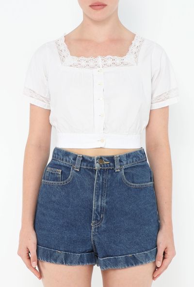 Antique Lace Trim Cotton Top - 2 Antique Lace Trim Cotton Top - 2