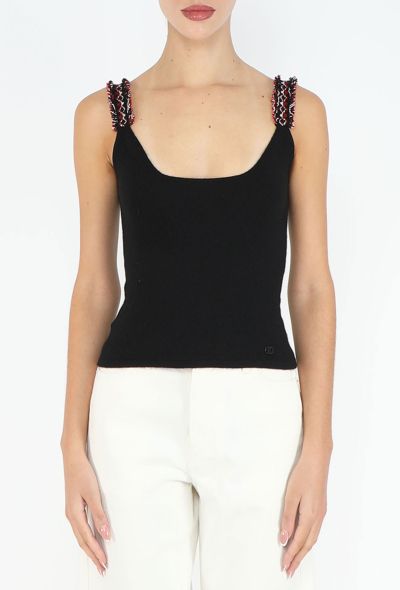 Chanel Frayed 'CC' Cashmere Tank - 1