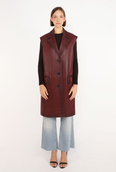 Prada Burgundy Lambskin Patinaed Vest - 1