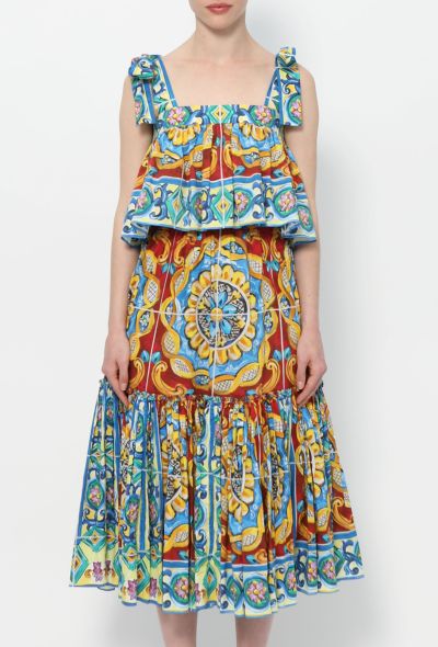 Dolce & Gabbana Maiolica Mosaic Cotton Dress - 2
