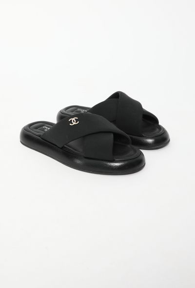 Chanel 2023 Satin Crossover Slides - 2 Chanel 2023 Satin Crossover Slides - 2