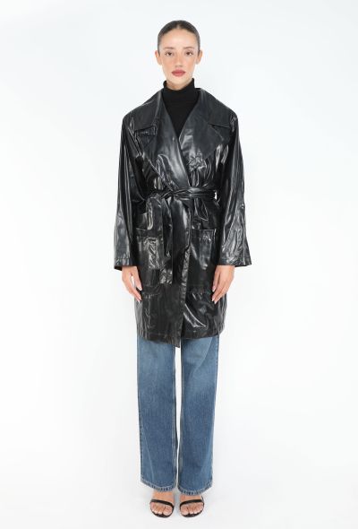 Saint Laurent 1990 Patent Belted Trench Coat - 1