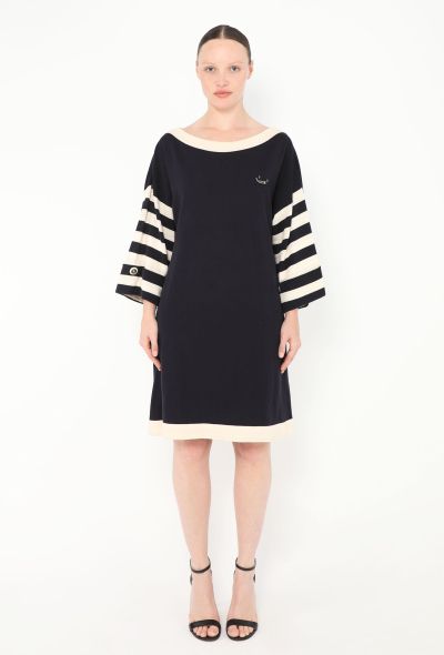 Chanel Marinière Brooch Dress in Navy Knit – Resort 2014 - 1 Chanel Marinière Brooch Dress in Navy Knit – Resort 2014 - 1