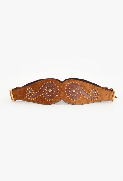 Saint Laurent Studded Suede Belt, Attributed to 1990s YSL - 1