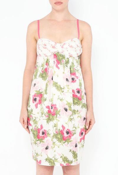 John Galliano 2005 Ruched Floral Silk Dress - 2 John Galliano 2005 Ruched Floral Silk Dress - 2