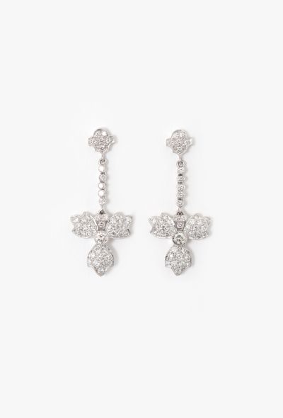 Vintage Fine Jewelry 18k White Gold & 2 Carats Diamond Clover Earrings - 1 Vintage Fine Jewelry 18k White Gold & 2 Carats Diamond Clover Earrings - 1