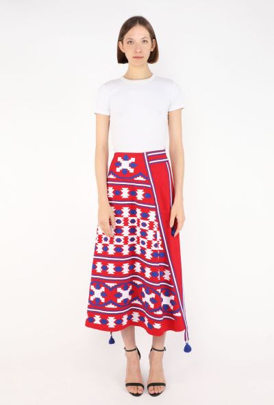 Vita Kin Embroidered Linen Tassel Skirt - 1