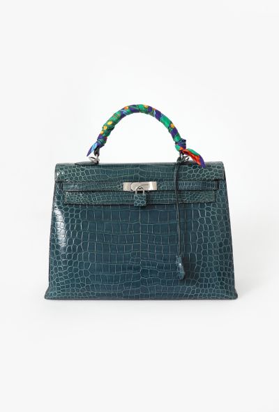 Hermès Blue Jean Porosus Kelly Sellier 35 - 1