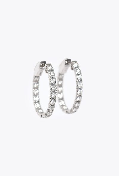 Modern Fine Jewelry 18K White Gold & Diamond Inside-Out Hoop Earrings - 1 Modern Fine Jewelry 18K White Gold & Diamond Inside-Out Hoop Earrings - 1