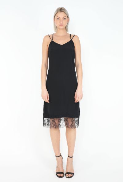 Saint Laurent '90s Chantilly Trim Slip Dress - 1