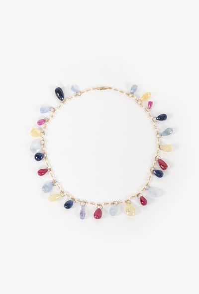 Barney's Gemstone Chainlink Necklace - 1