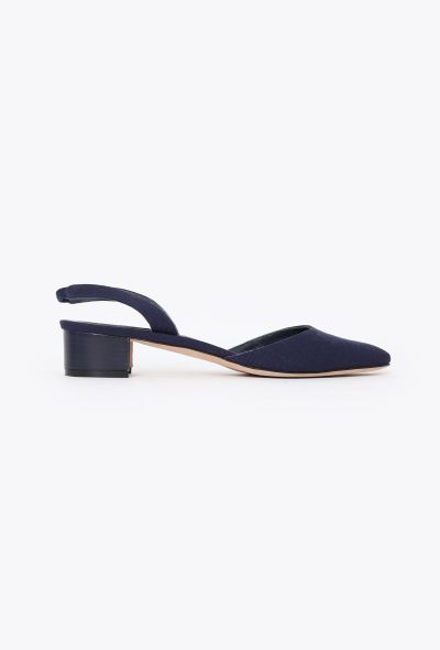 Manolo Blahnik 2017 Navy Aspro Slingbacks - 1