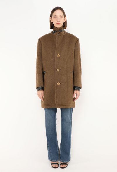 Louis Vuitton F/W 2021 Felted Leather Trim Coat - 1