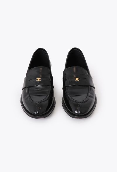 Céline 2024 Triomphe Malaquais Black Leather Loafers - 1