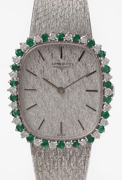 Longines 18k White Gold, Diamond & Emerald Joaillerie Watch, 1974 - 2