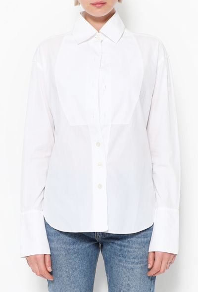Chanel 90s Cotton Bib Shirt - 1