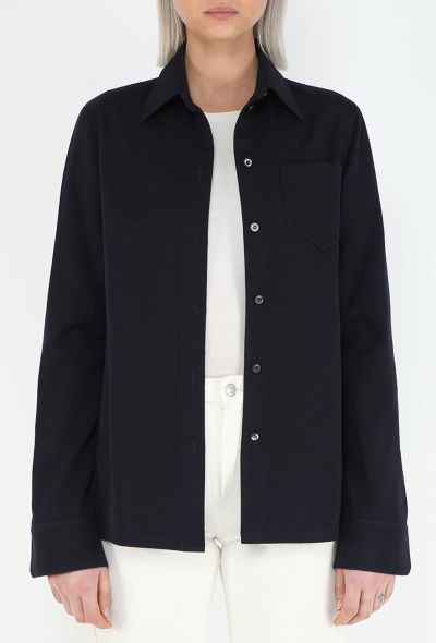 Prada Classic Twill Navy Overshirt - 2