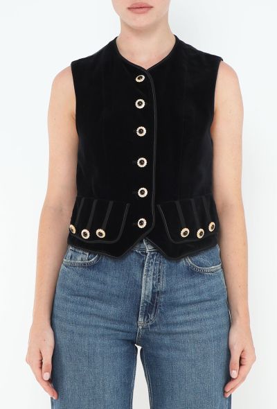 Saint Laurent F/W 1991 Embellished Velvet Vest - 1 Saint Laurent F/W 1991 Embellished Velvet Vest - 1