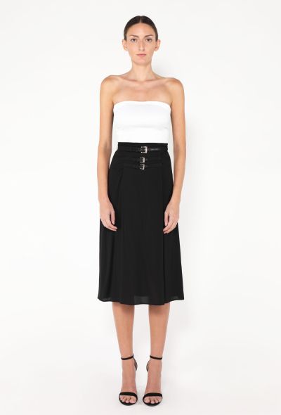 Prada 2024 Sablé Belted Midi Skirt - 1