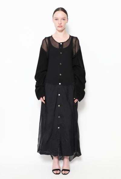 Comme des Garçons 1992 Buttoned Up Semi Sheer Dress - 1