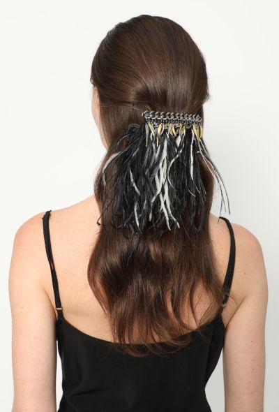 Chanel 2010 Chainlink Feather Barrette - 1
