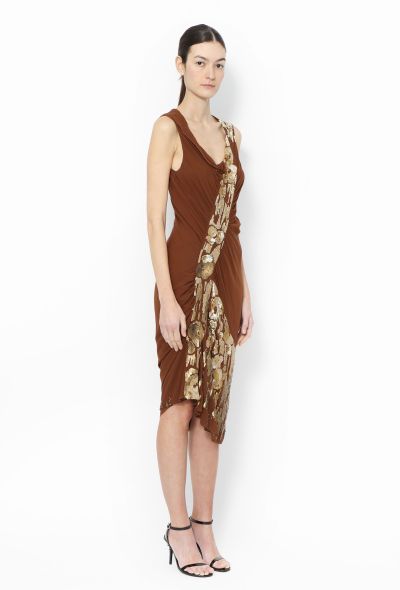 John Galliano 2007 Ruched Sequin Silk Dress - 2