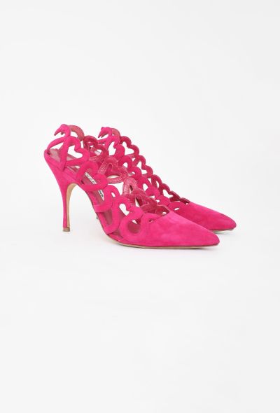 Manolo Blahnik Wanga Suede Heart Pumps - 2