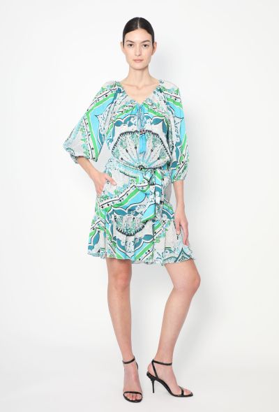 Emilio Pucci Resort 2014 Silk Graphic Belted Dress - 1