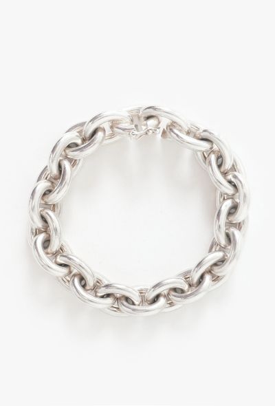 Vintage Fine Jewelry Sterling Silver Navette Chainlink Bracelet - 2