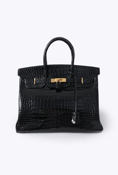 Hermès Exceptional Black Porosus Birkin 35 - 1 Hermès Exceptional Black Porosus Birkin 35 - 1