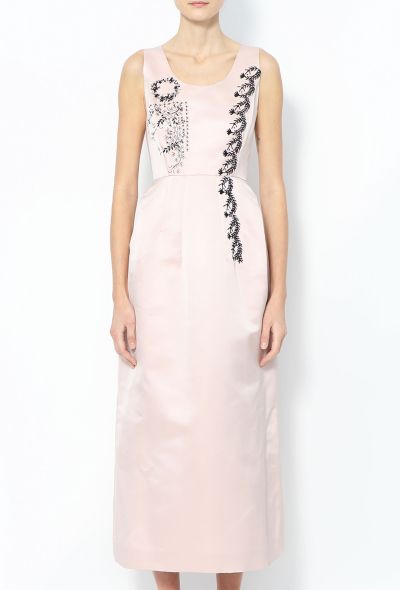 Christian Dior Embroidered Charmeuse Silk Dress - 2