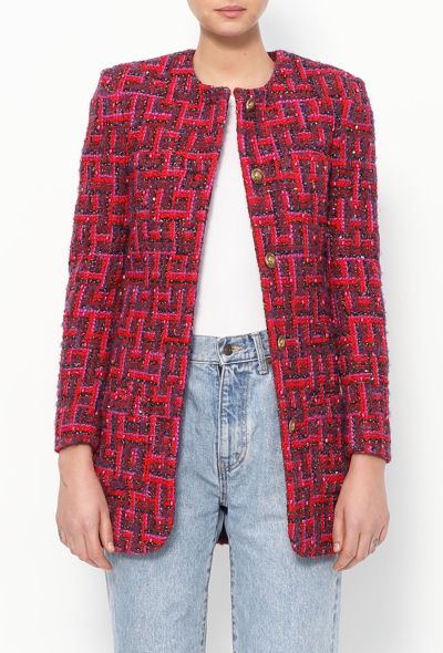 Saint Laurent F/W 2021 Embellished Tweed Jacket - 1